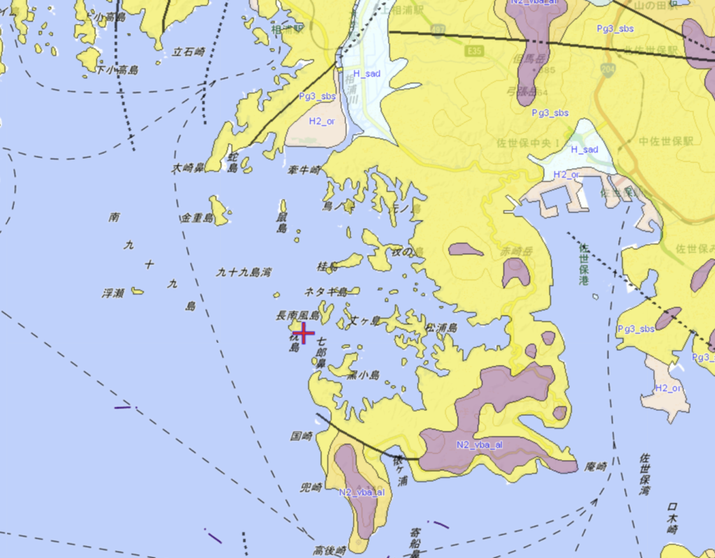 九十九島の地質図