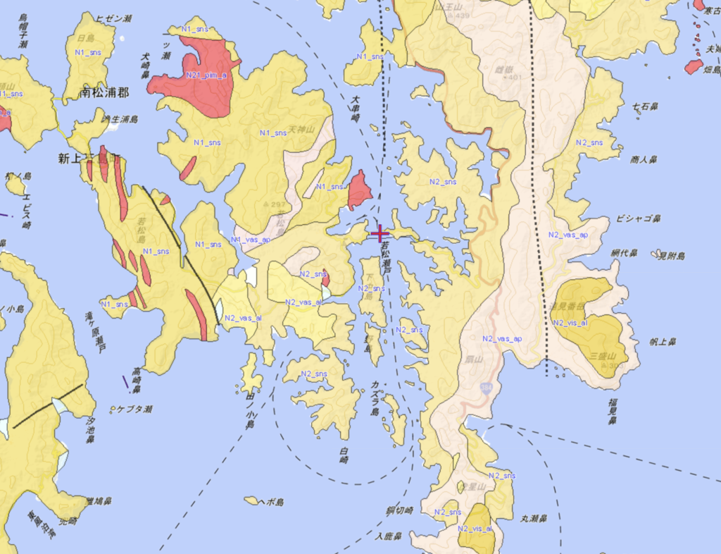 五島列島の地質図